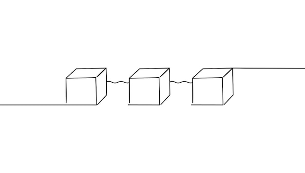 Continuous one line drawing of cloud storage technology
