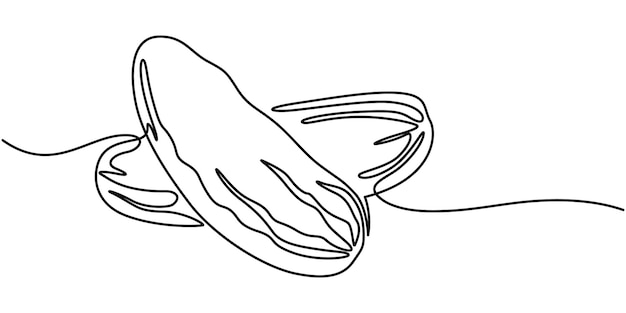 Continuous one line drawing of cucumber Sliced of cucumber simple line art vector design Cucumber