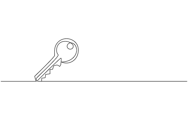 continuous one line drawing of keys Real estate keys icon Success keys solutions opportunities