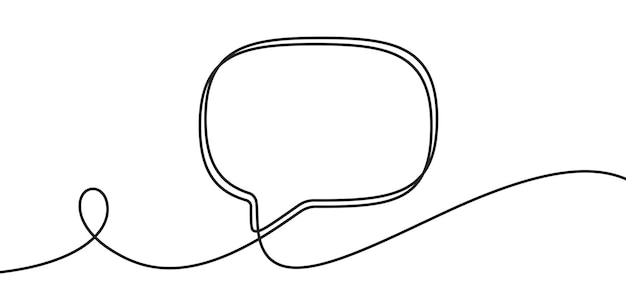 Continuous one line drawing of speech bubble Single line chat background Vector illustration