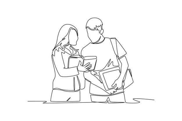continuous one line drawing off to university concept single line draw design vector graphic illustration