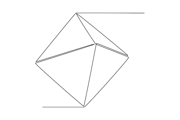 continuous one line drawing pyramid geometric shapes concept concept single line draw design vector graphic illustration