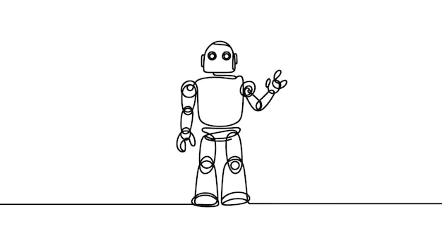continuous one line drawing toy robot for kids retro robot vintage toys