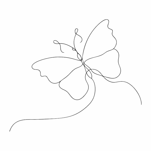 continuous oneline art vector of a butterfly in outline style 26