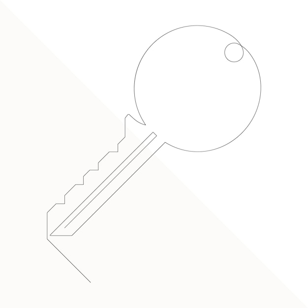 continuous single line art of key house key simple line drawing vector design