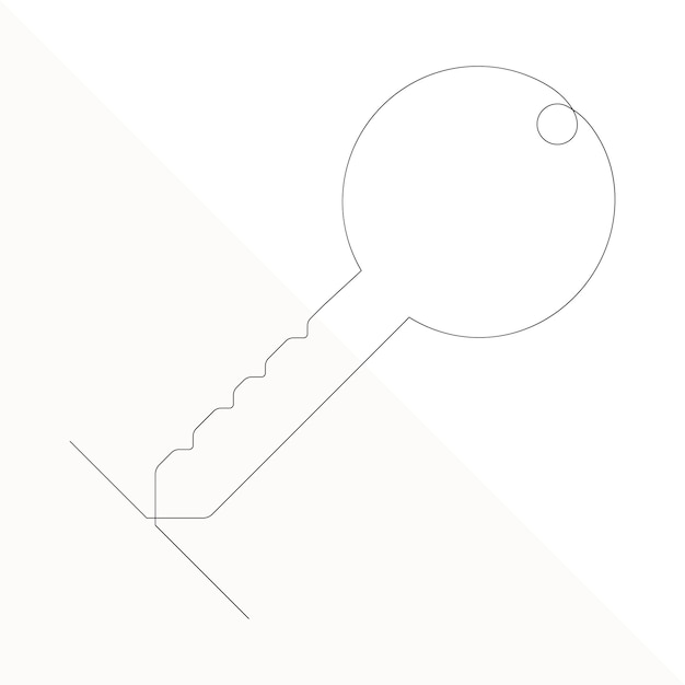 Continuous single line art of key House Key simple line drawing vector design