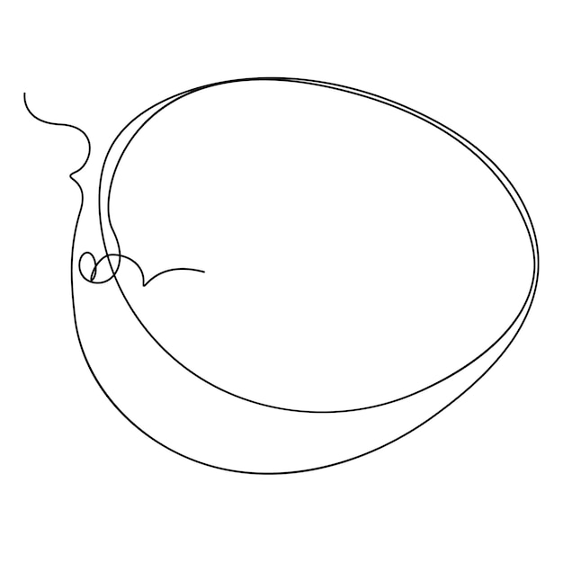 Continuous single one line drawing mango fruit with leaf art vector design