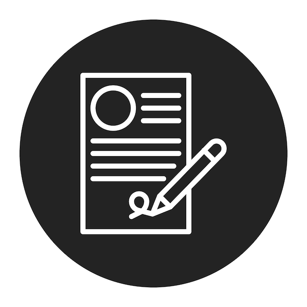 contract signing icon vector image can be used for hiring process