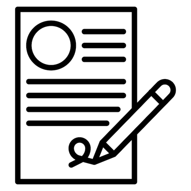 contract signing icon vector image can be used for hiring process