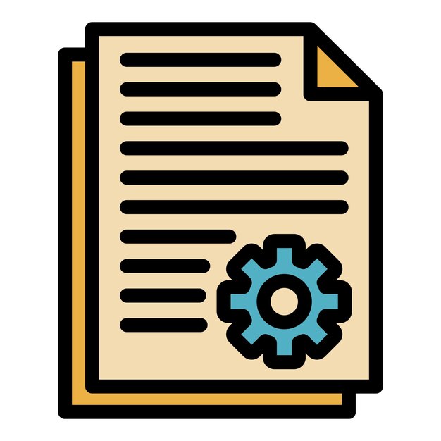 Control document icon Outline control document vector icon color flat isolated