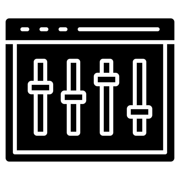 Control Panel Glyph Solid Black Illustration