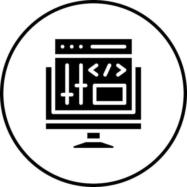 control panel vector icon illustration of web hosting iconset