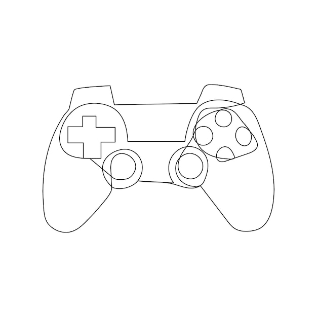 controller continuous one line drawing of game outline vector illustration