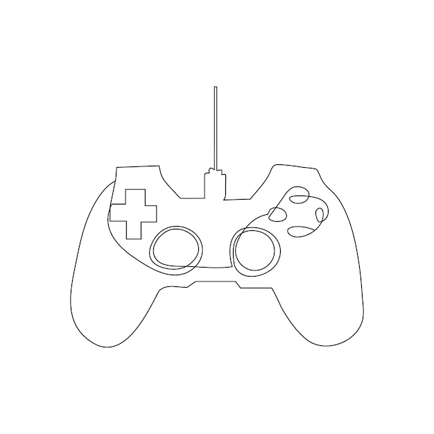 controller continuous one line drawing of game outline vector illustration