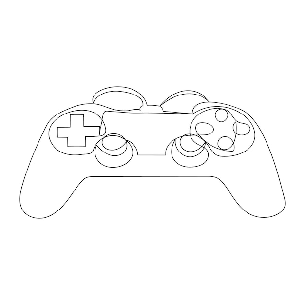 controller continuous one line drawing of game outline vector illustration