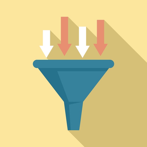 Conversion rate funnel icon Flat illustration of conversion rate funnel vector icon for web design