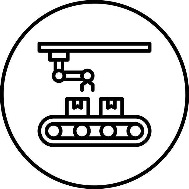 Conveyor Robot icon vector image Can be used for Biometrics