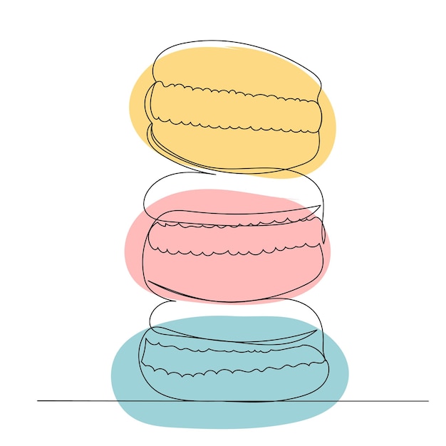 cookie drawing one continuous line vector