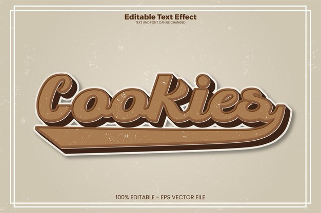 Cookies editable text effect in modern trend style