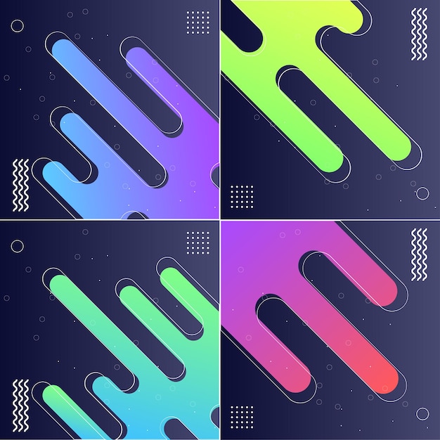 Cool and Modern Abstract Gradient Shape Backgrounds Pack of 4