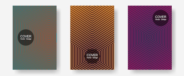 Cool flyers set vector halftone poster backgrounds
