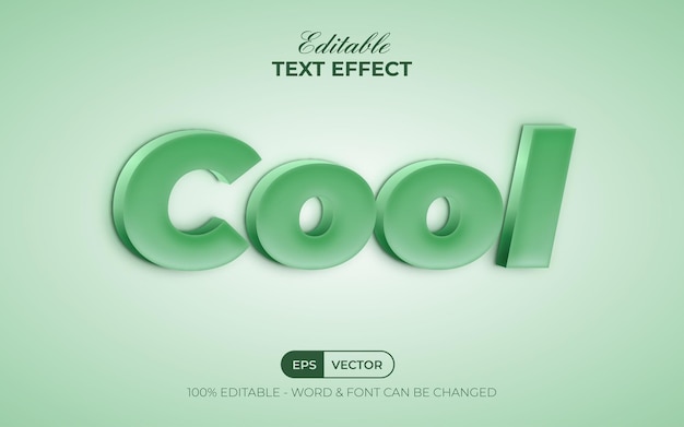 Cool text effect green style theme Editable text effect