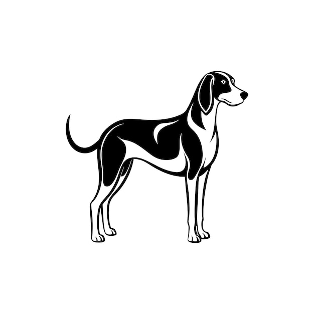 Coonhound dog vector silhouette logo concept style