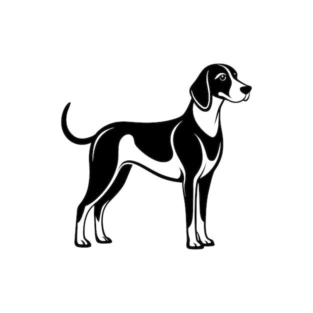 Coonhound dog vector silhouette logo concept style