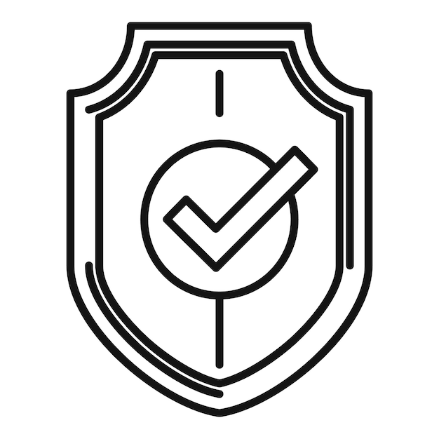 coping skills shield icon outline vector health mental