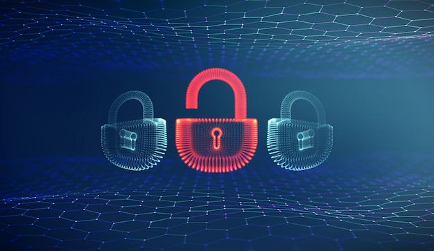 coputer internet cyber security background. cyber crime vector illustration. digital lock vector illustration eps 10.
