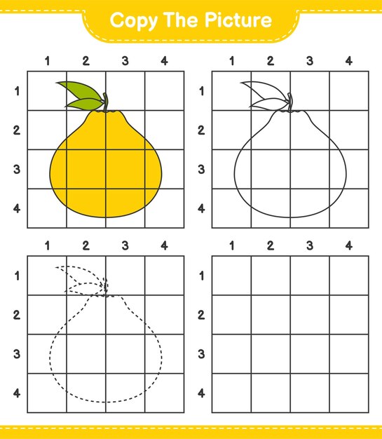 Copy the picture, copy the picture of Ugli using grid lines. Educational children game, printable worksheet 