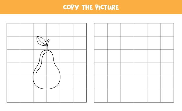 copy the picture of black and white pear logical game for kids