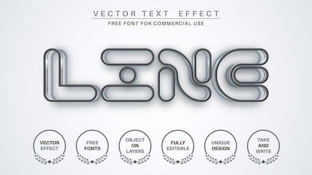 cord cable editable text effect, font style