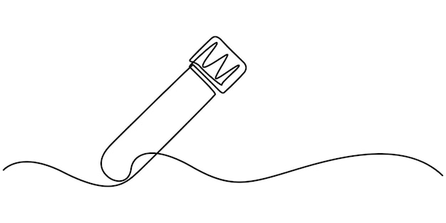 coronavirus test icon continuous one line drawing Test tube iconhand holding test tube with blood