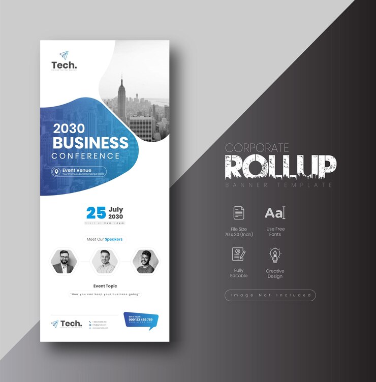 Vektör corporate business conference dl flyer or business webinar rack card flyer template