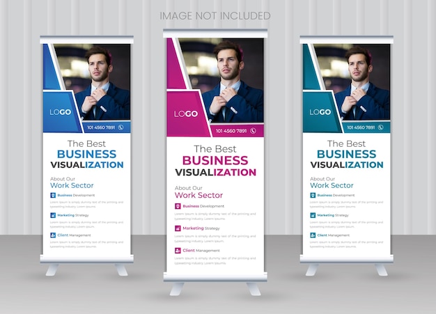 Corporate business roll up display banner or standee banner or x banner design template