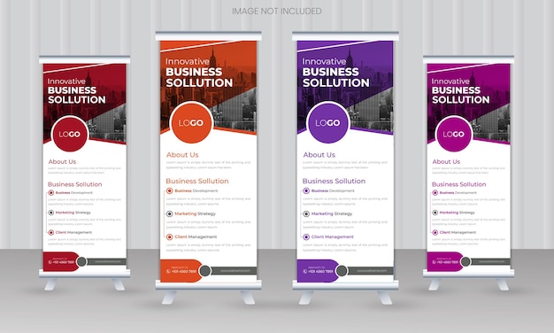 Corporate business roll up display banner or standee banner or x banner design template