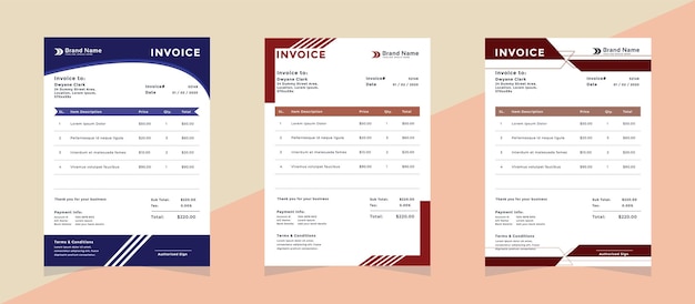 Corporate modern Colorful invoice design 02