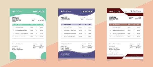 Corporate modern Colorful invoice design 02