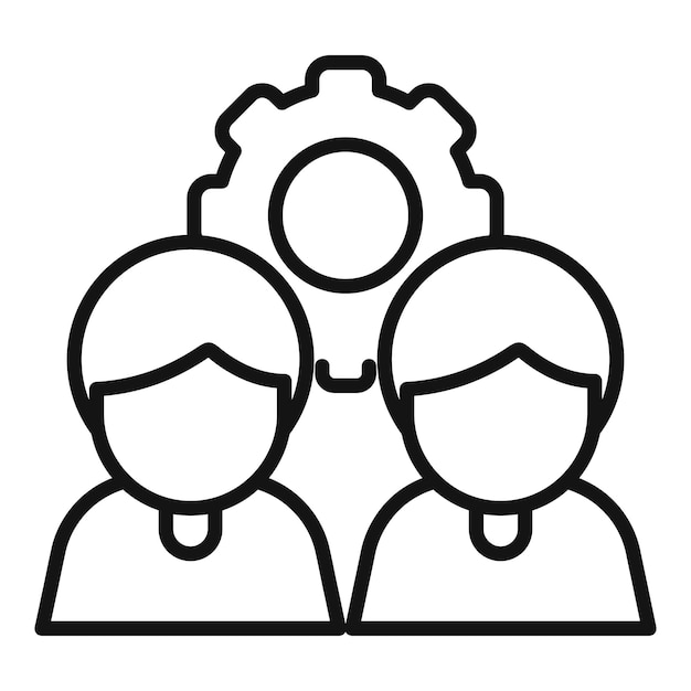 Corporate team icon outline vector Social people Internet app