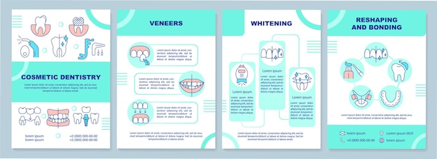 Cosmetic dental service mint brochure template