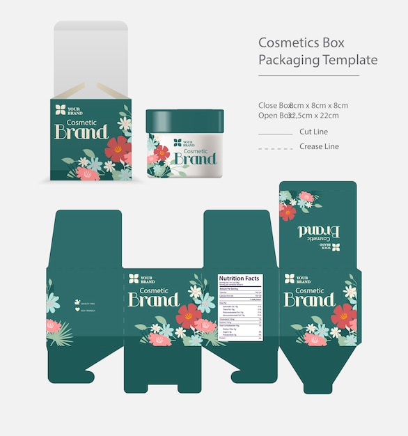 Cosmetics Box Packaging Template 2