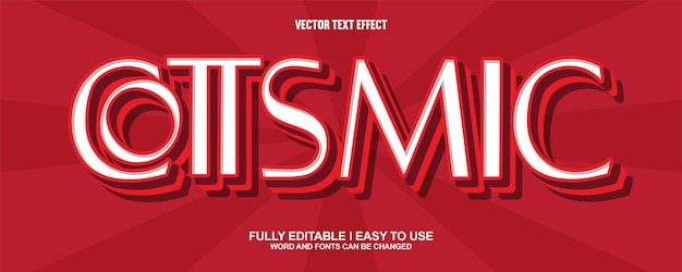 Cottsmic fully editable font vector text effect