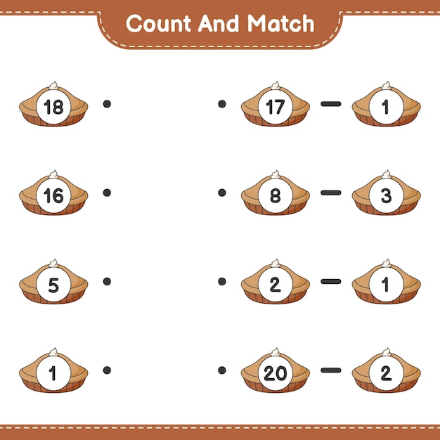 Count and match count the number of Pie and match with the right numbers Educational children game