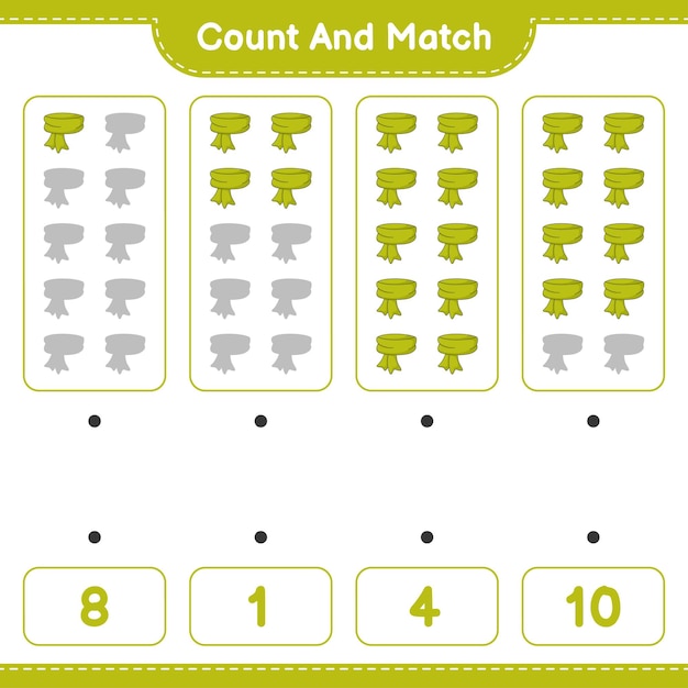 count and match count the number of scarf and match with the right numbers