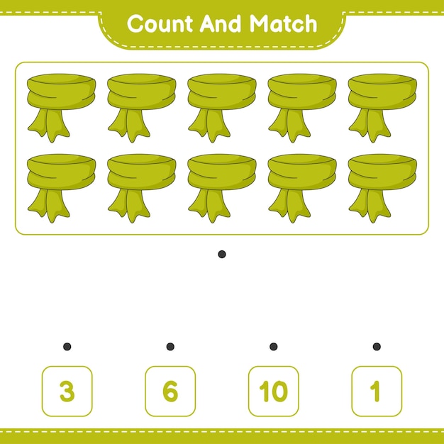 count and match count the number of scarf and match with the right numbers