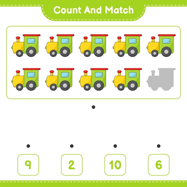 Count and match count the number of Train and match with the right numbers