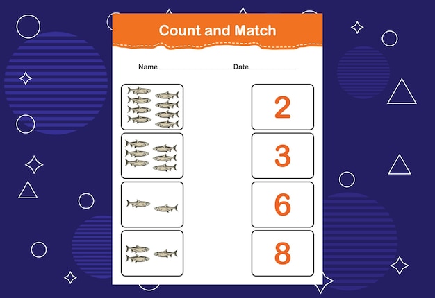 Count and match with the correct number Matching education game Count how many items and choose the correct number