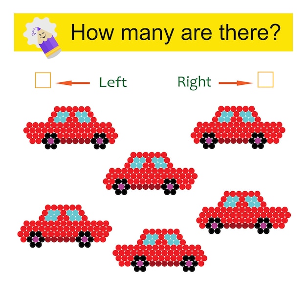 count how many cars are turned left and how many are turned right