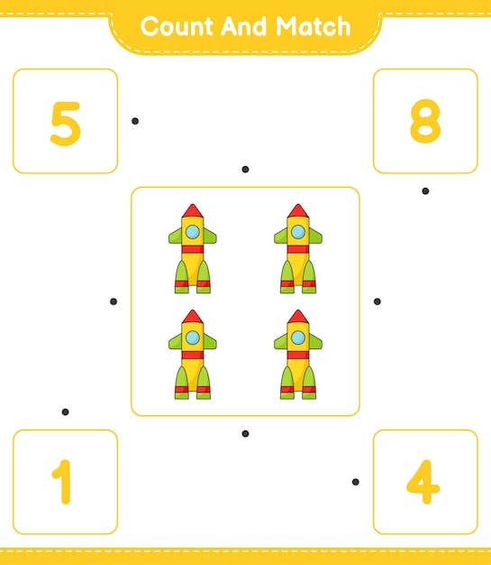 count the number of Rocket and match with the right numbers